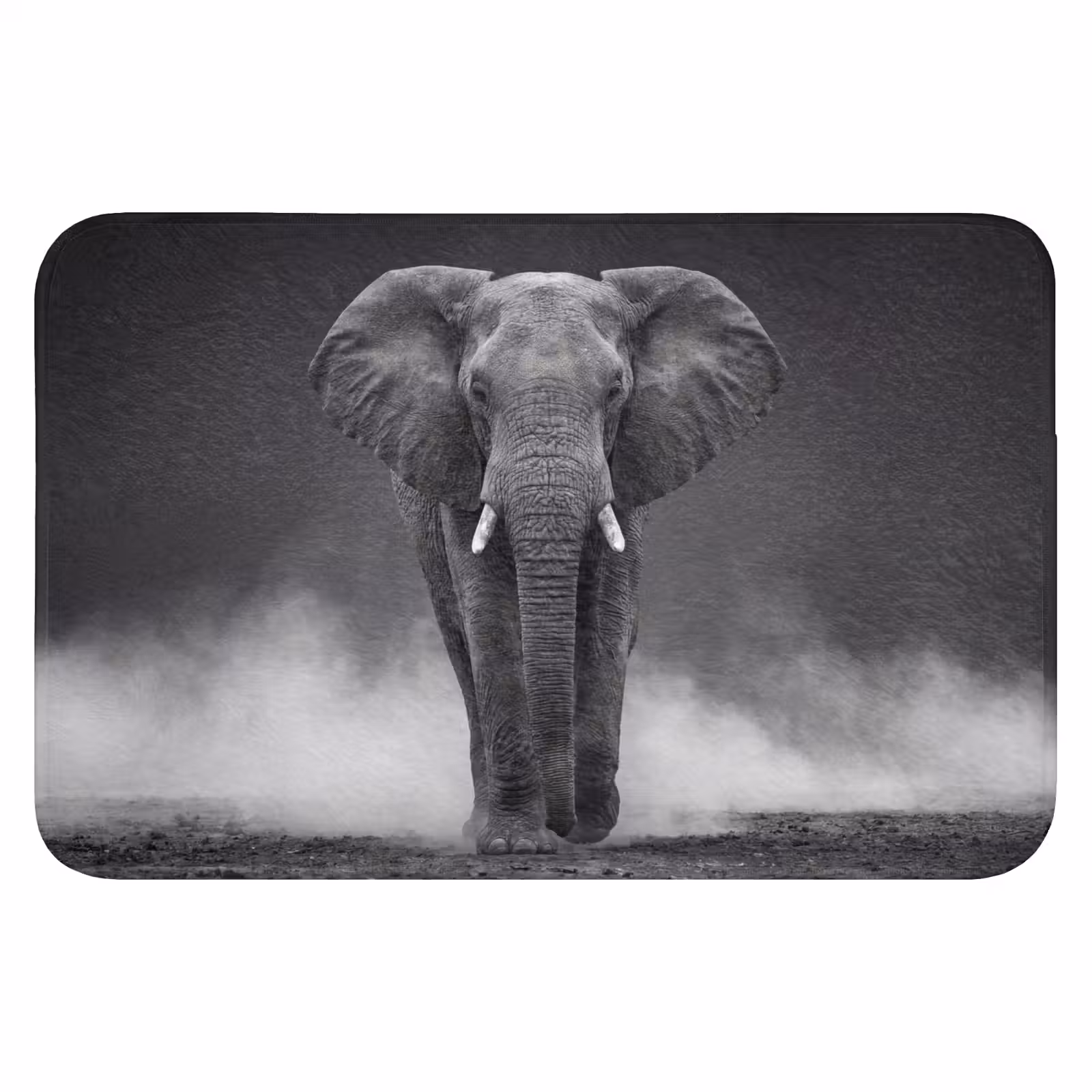 WC Mat - Olifant - Zwart - Wit - Rook — 1