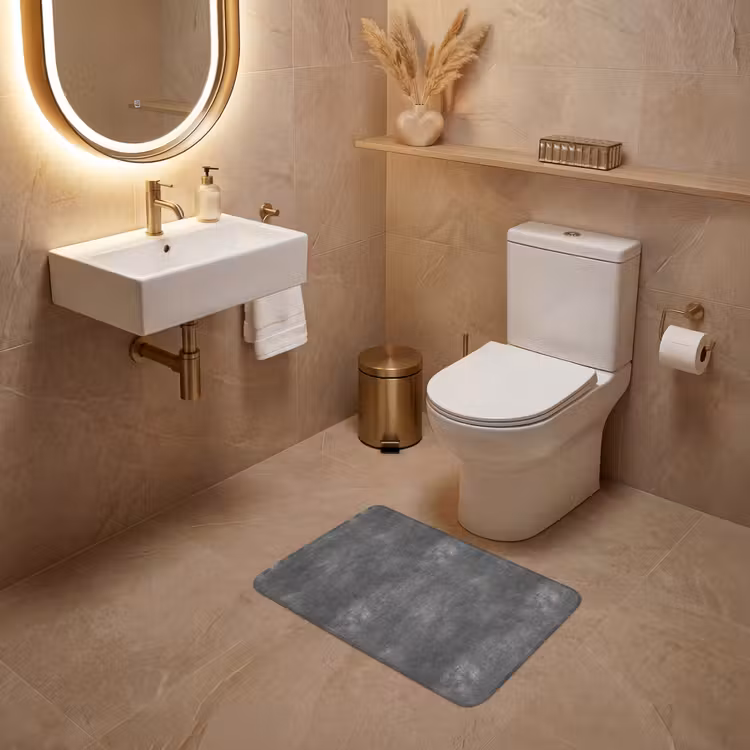 WC Mat - Donkergrijs - Ruw - Beton — 4