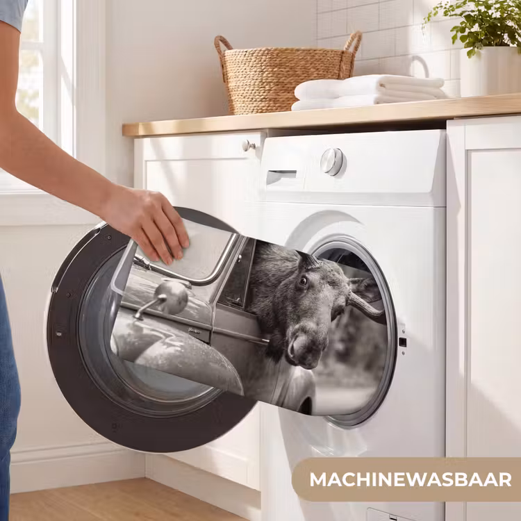 WC Mat - Eland - Auto - Gewei - Zwart - Wit — 5