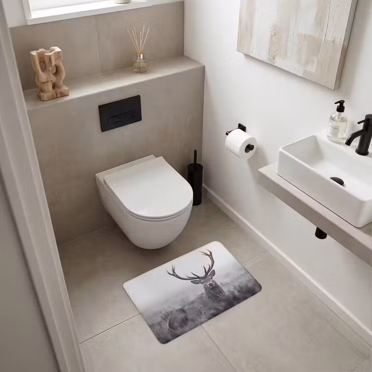WC Mat - Hert - Mistig - Zwart - Wit — 6