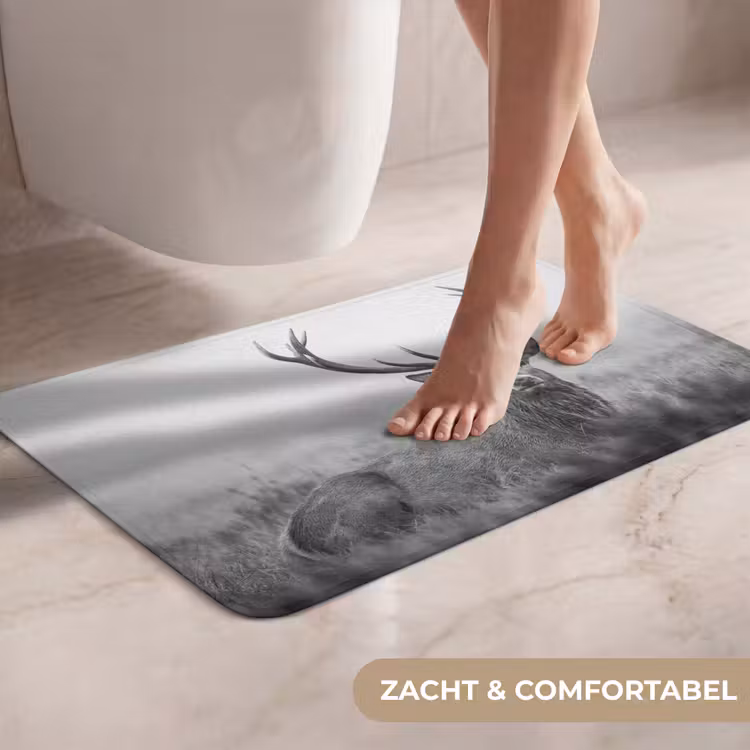 WC Mat - Hert - Mistig - Zwart - Wit — 7