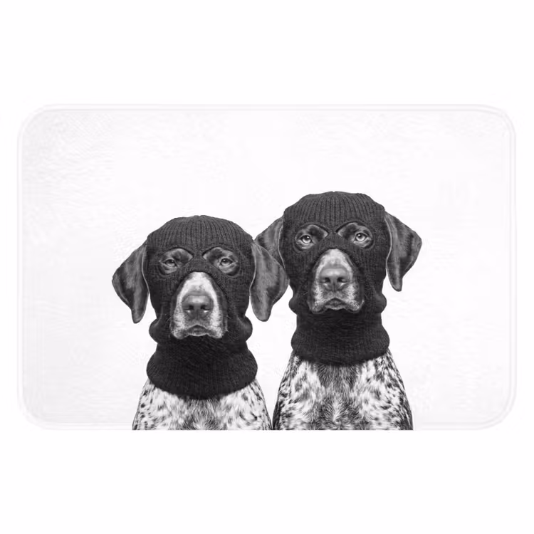 WC Mat - Honden - Bivakmuts - Zwart - wit — 1