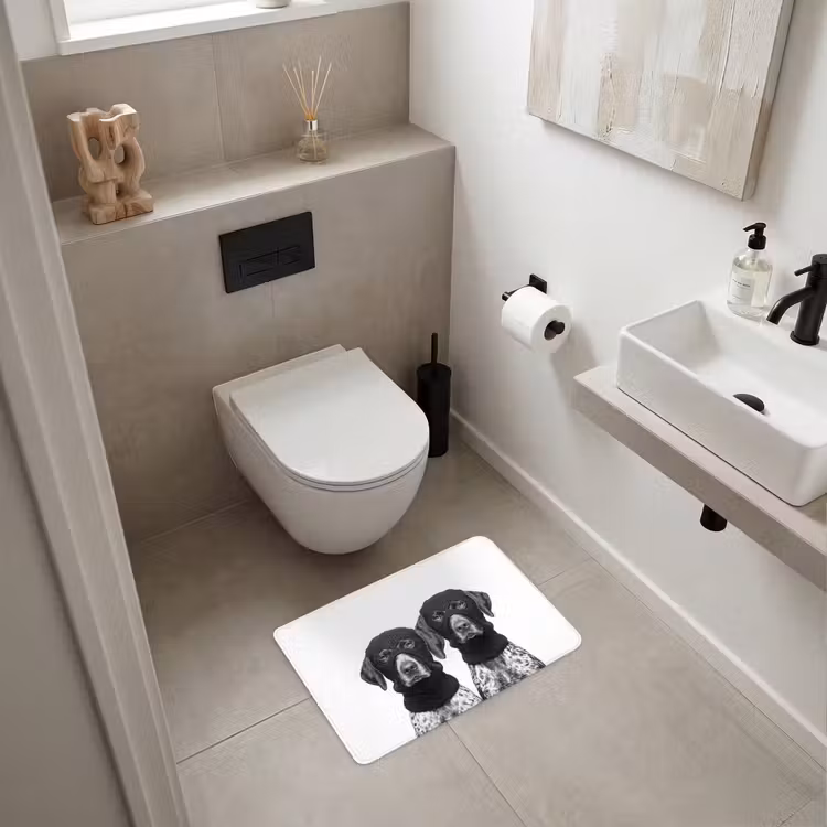 WC Mat - Honden - Bivakmuts - Zwart - wit — 6
