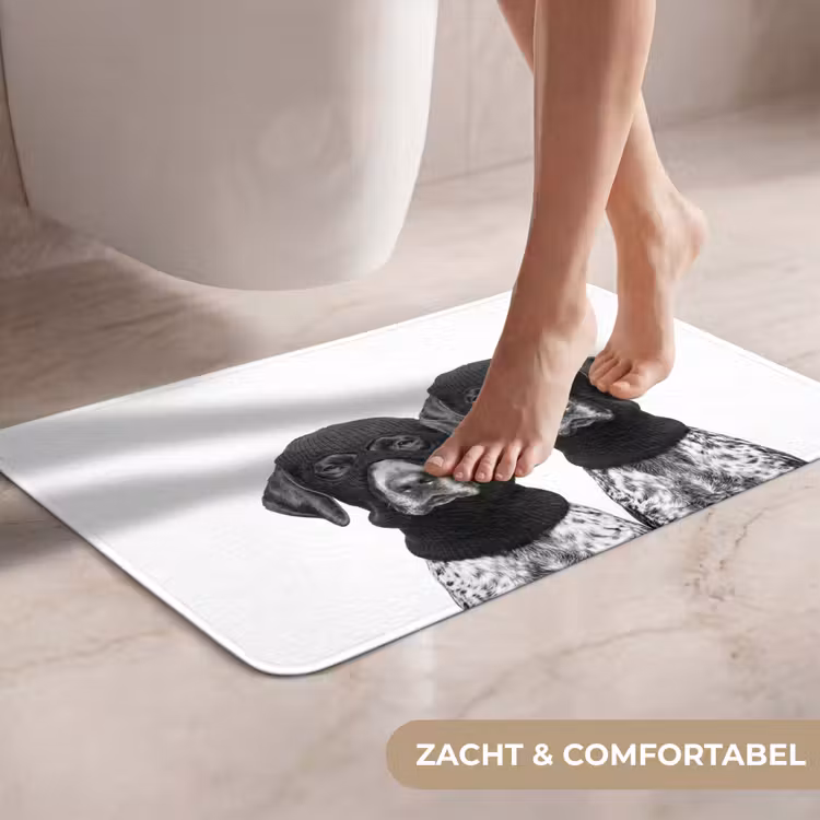 WC Mat - Honden - Bivakmuts - Zwart - wit — 7