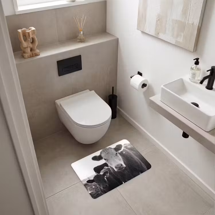 WC Mat - Koeien - Zwart - Wit — 6