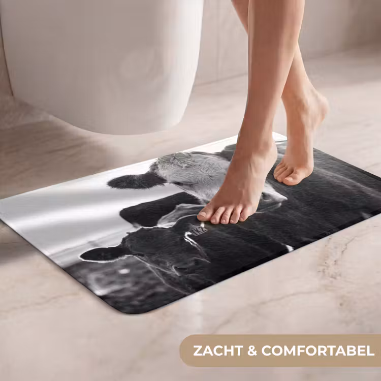 WC Mat - Koeien - Zwart - Wit — 7