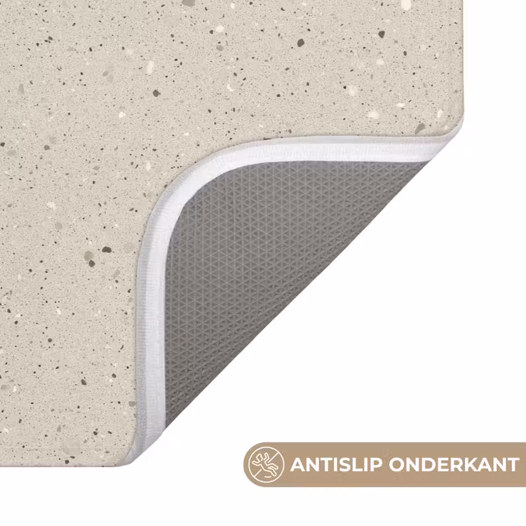 WC Mat - Lichtbeige - Terrazzo - Grijs — 3