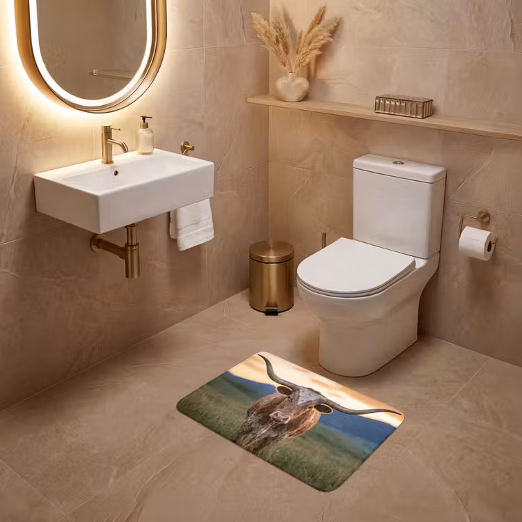 WC Mat - Longhorn - Landschap - Zonsondergang — 4