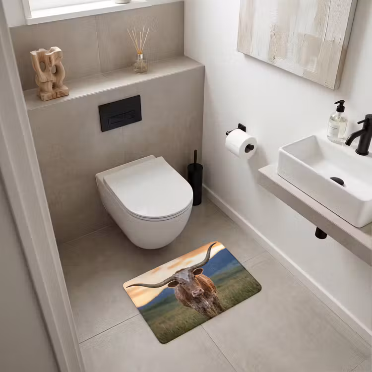 WC Mat - Longhorn - Landschap - Zonsondergang — 6