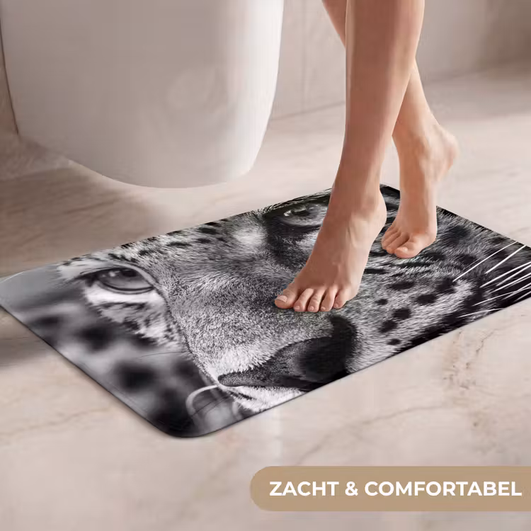 WC Mat - Luipaard - Zwart - Wit - Oog — 7