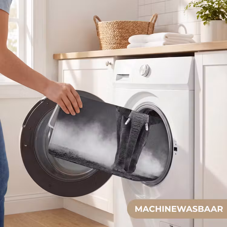 WC Mat - Olifant - Zwart - Wit - Rook — 5