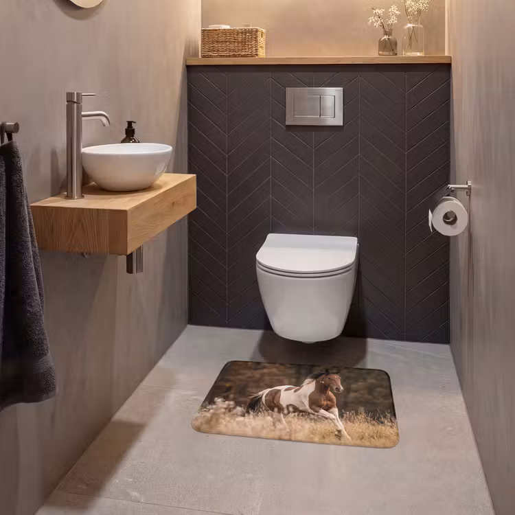 WC Mat - Paard - Bruin - Gras — 2