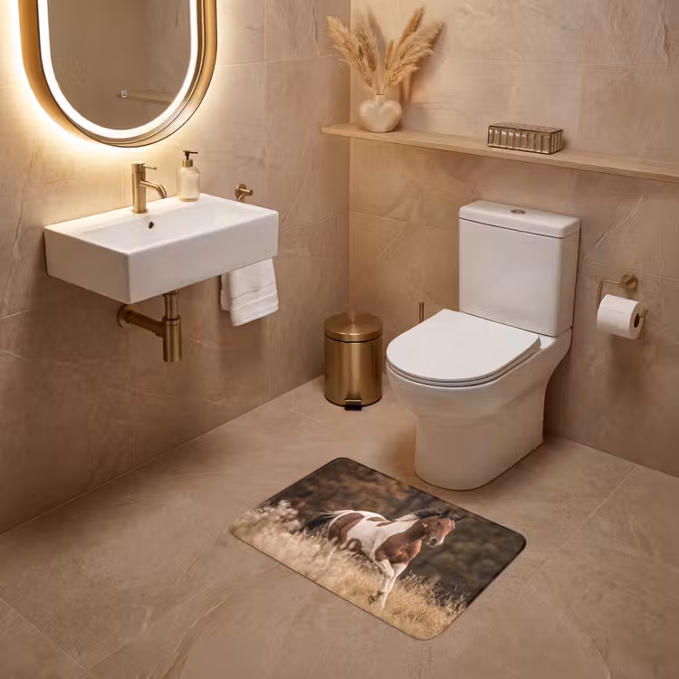 WC Mat - Paard - Bruin - Gras — 4