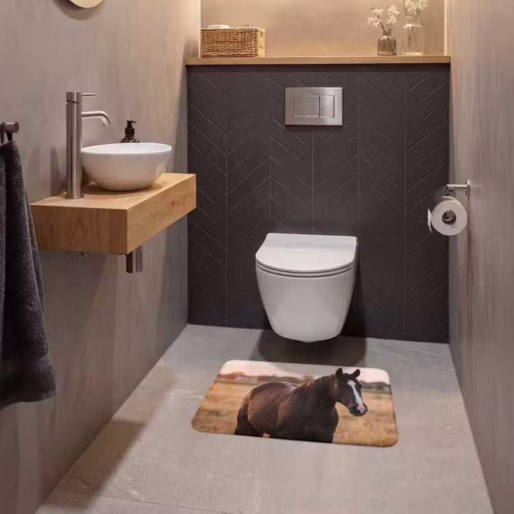 WC Mat - Paard - Zonsondergang - Bruin — 2