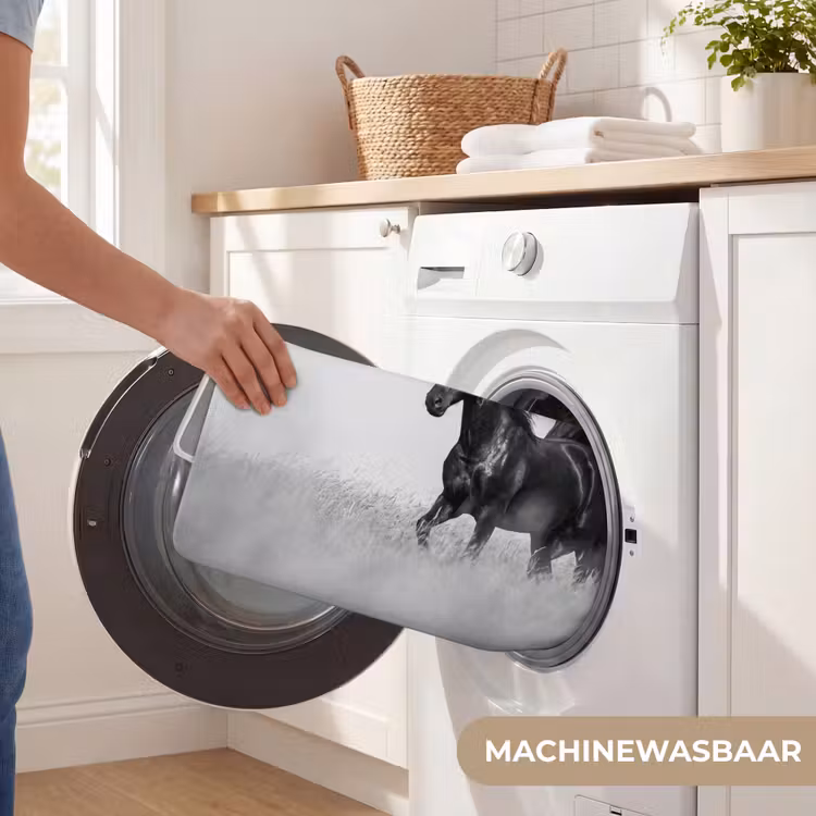 WC Mat - Paarden - Gras - Zwart - Wit — 5