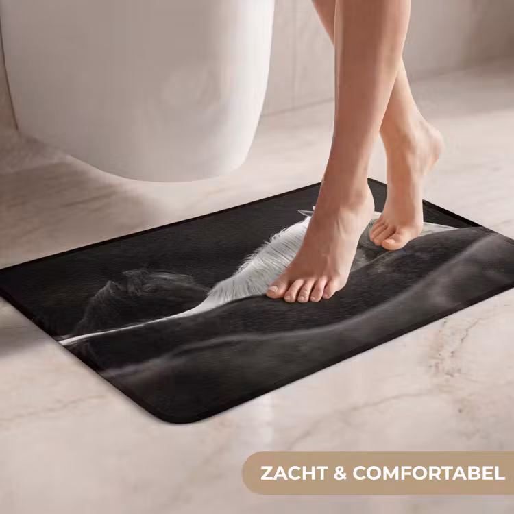 WC Mat - Paarden - Zwart - Wit - Kudde — 7