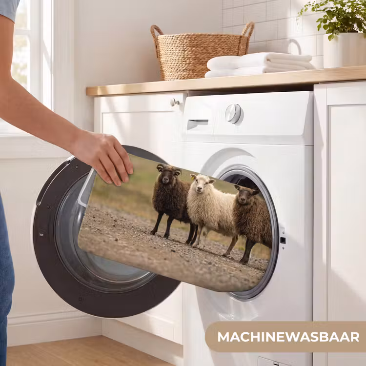 WC Mat - Schapen - Bruin - Wit - Grindpad — 5