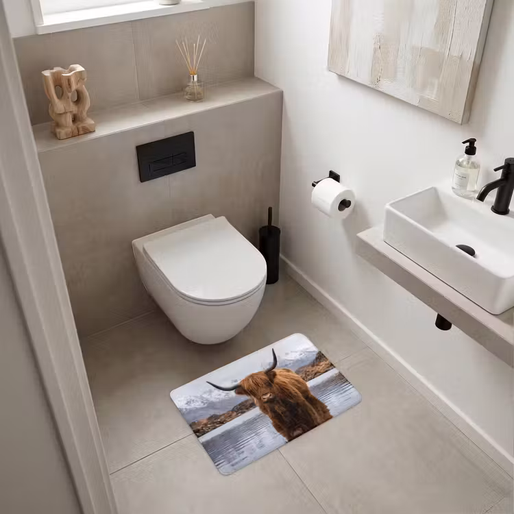 WC Mat - Schotse hooglander - Bruin - Water — 6