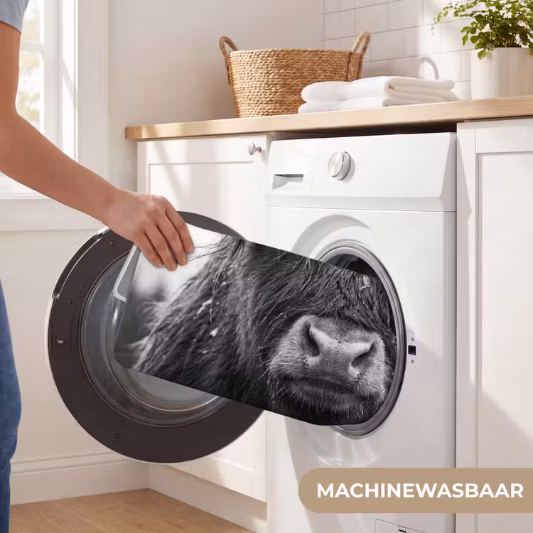 WC Mat - Schotse hooglander - Zwart - Wit - Sneeuwvlokken — 5