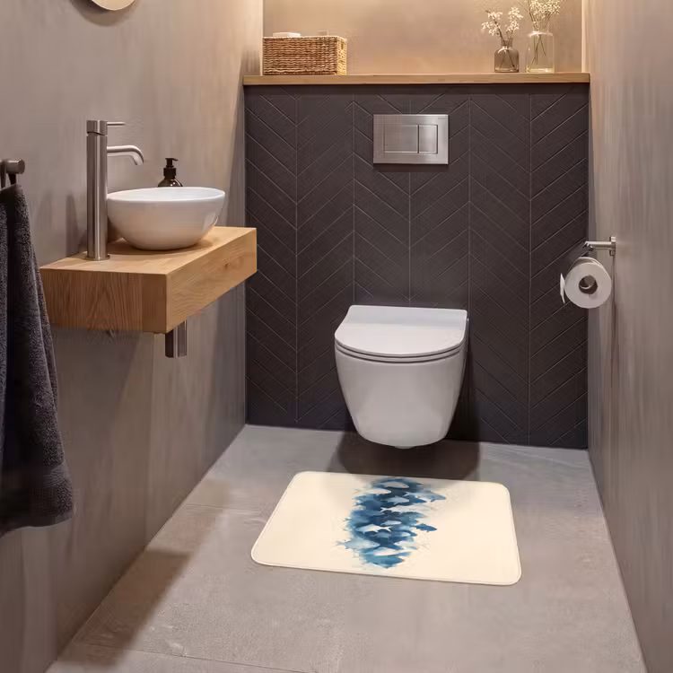 WC Mat - Vissen - Minimalistisch - Blauw — 2