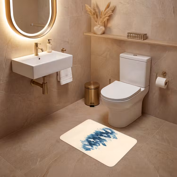 WC Mat - Vissen - Minimalistisch - Blauw — 4