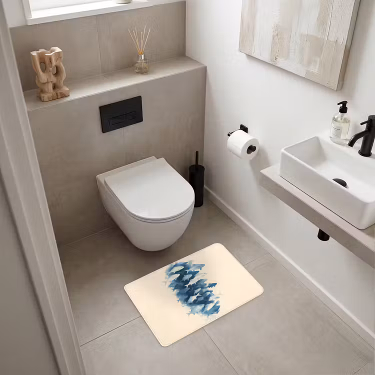 WC Mat - Vissen - Minimalistisch - Blauw — 6
