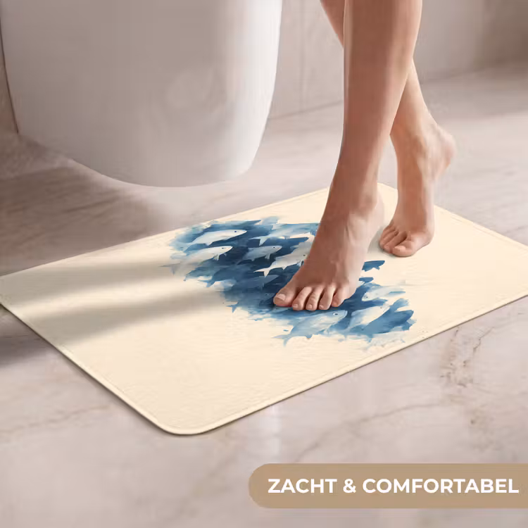 WC Mat - Vissen - Minimalistisch - Blauw — 7