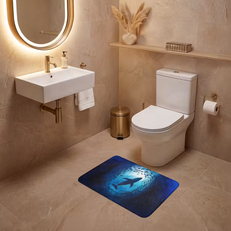 WC Mat - Walvis - Vissen - Donkerblauw — 4