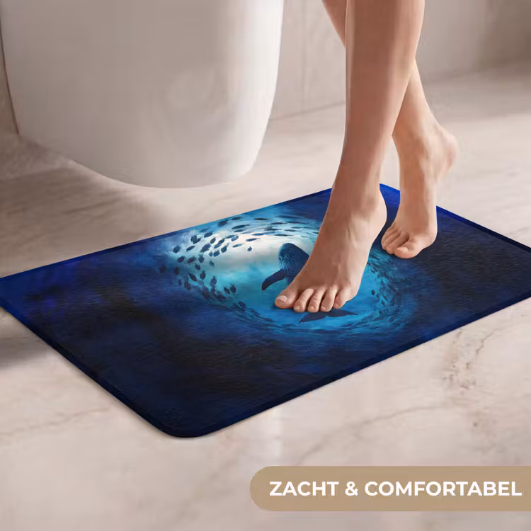 WC Mat - Walvis - Vissen - Donkerblauw — 7