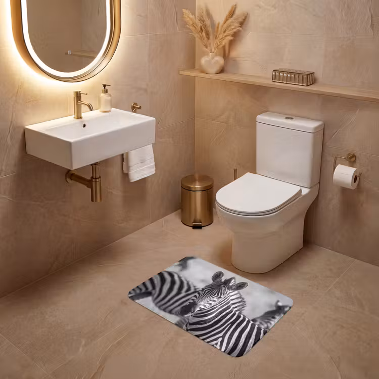 WC Mat - Zebra's - Zwart - Wit — 4