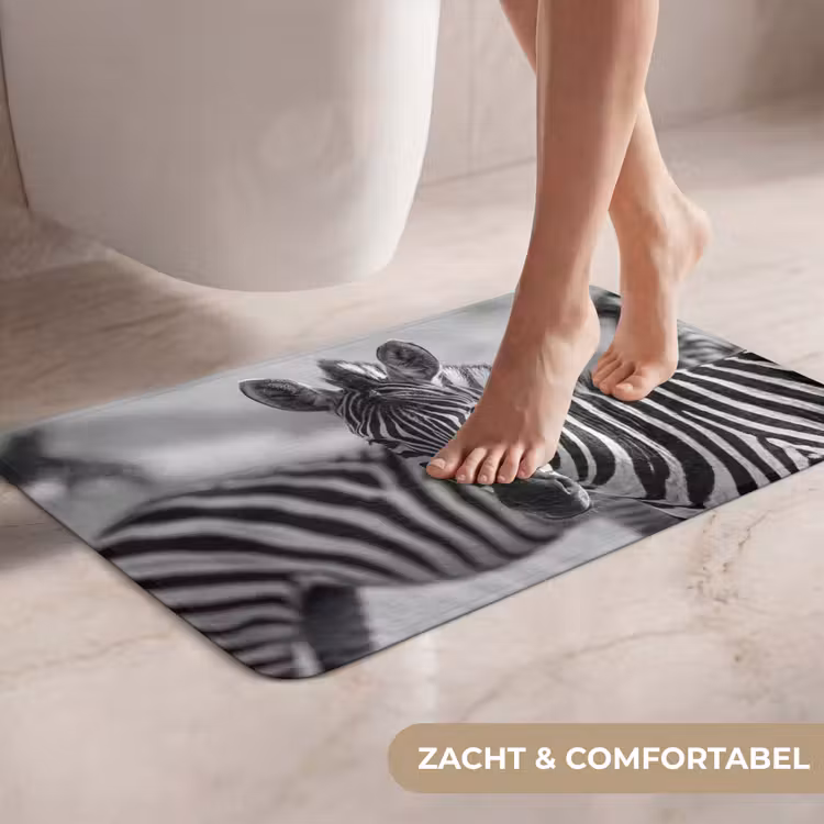 WC Mat - Zebra's - Zwart - Wit — 7