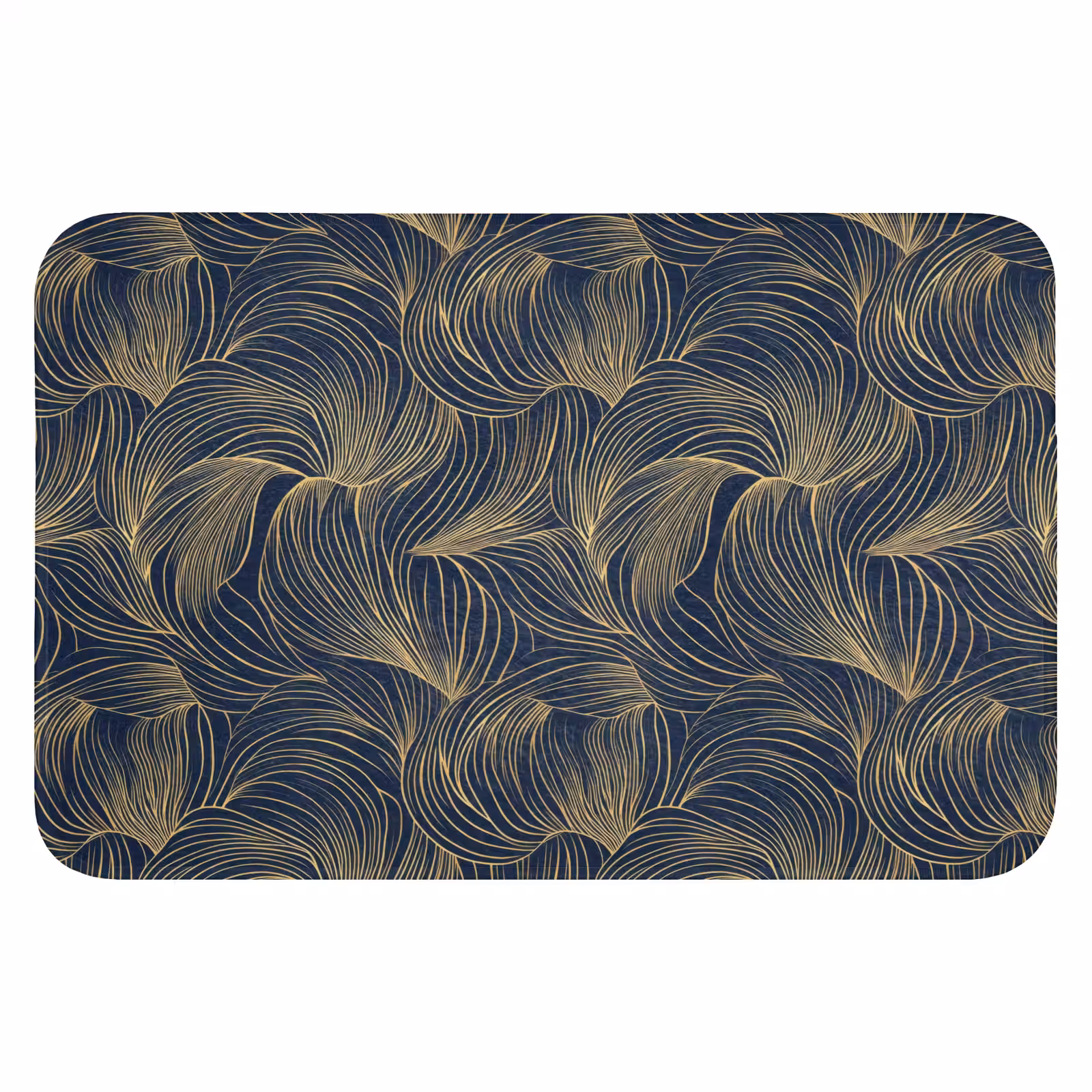 WC Mat - Abstract - Lijnen - Blauw - Goud — 1