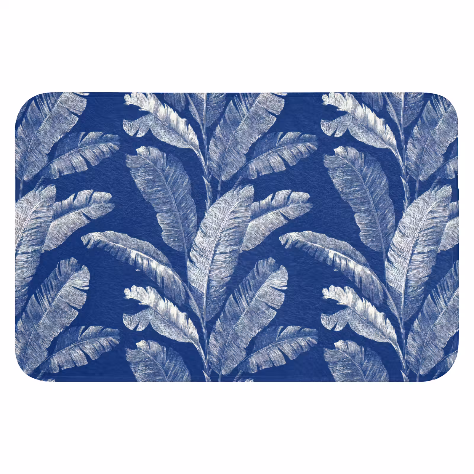 WC Mat - Blad - Palm - Blauw — 1
