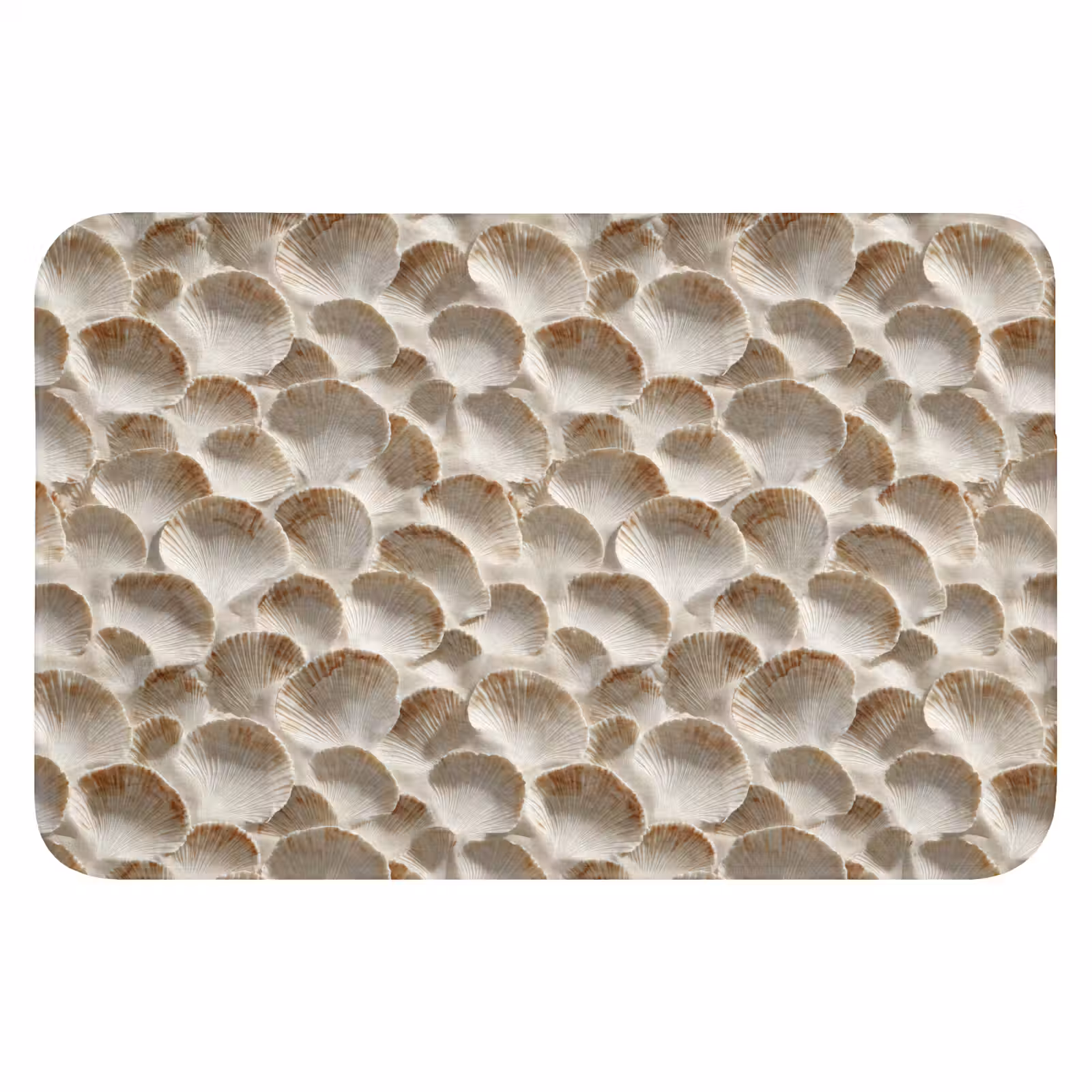 WC Mat - Schelpen - Waaiervorm - Wit — 1
