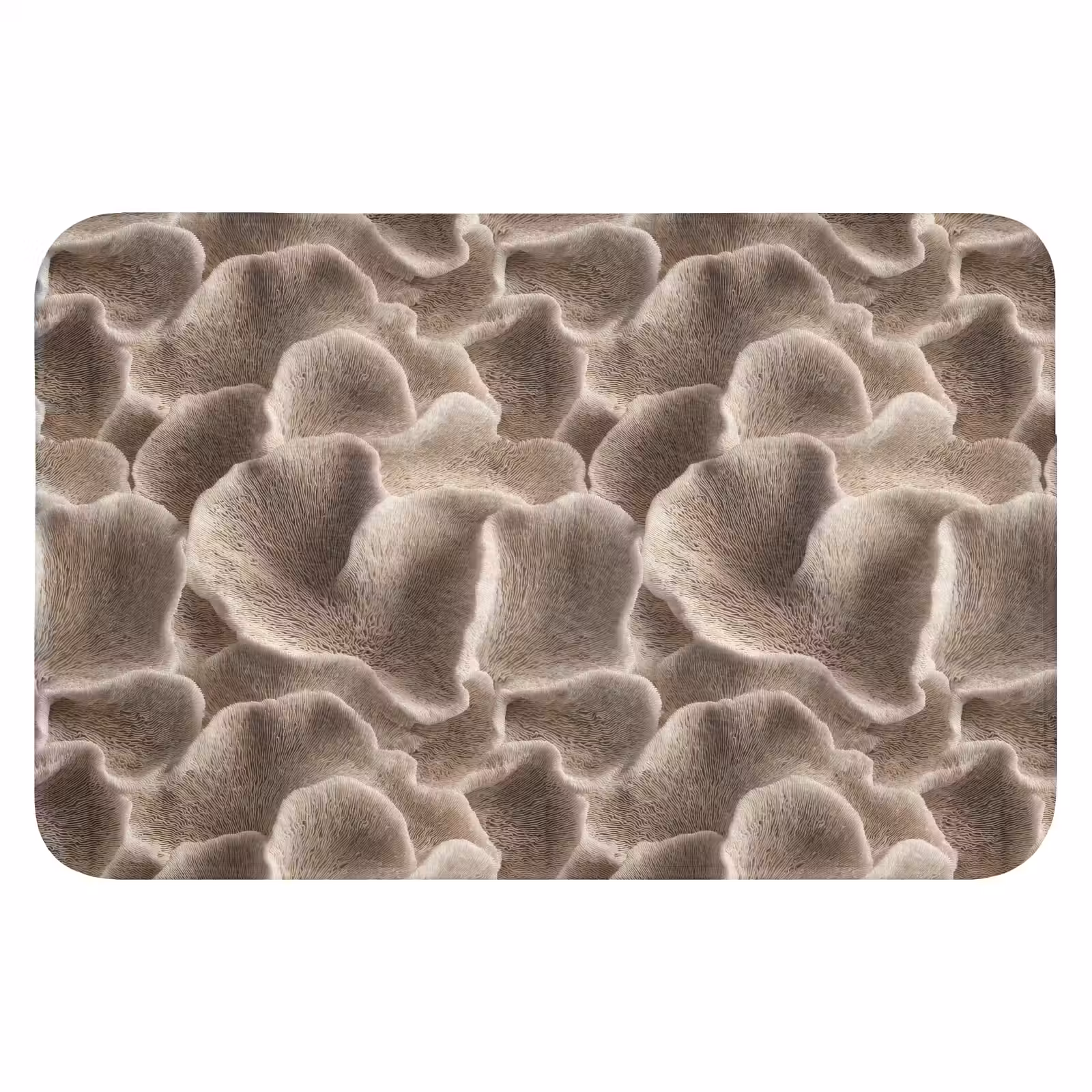 WC Mat - Waaiervorm - Beige - Vezel textuur — 1