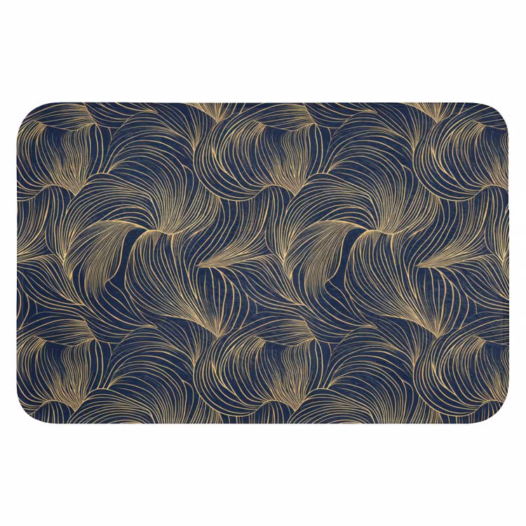 WC Mat - Abstract - Lijnen - Blauw - Goud — 1