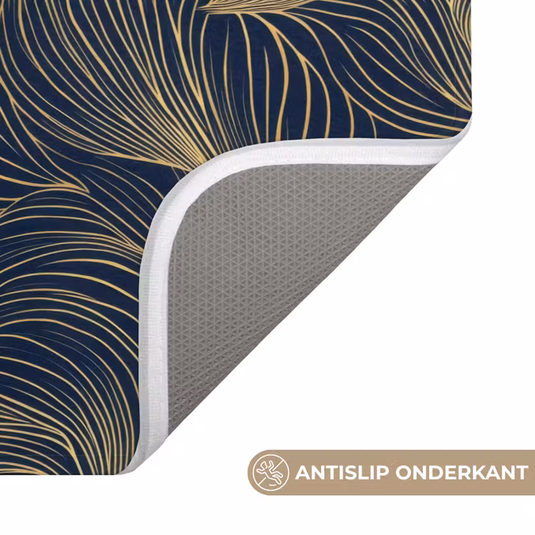 WC Mat - Abstract - Lijnen - Blauw - Goud — 3