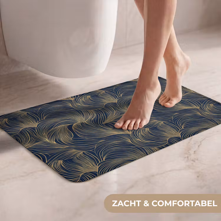 WC Mat - Abstract - Lijnen - Blauw - Goud — 7