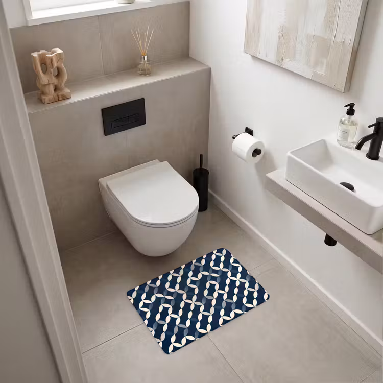 WC Mat - Abstract - Patroon - Blauw — 6