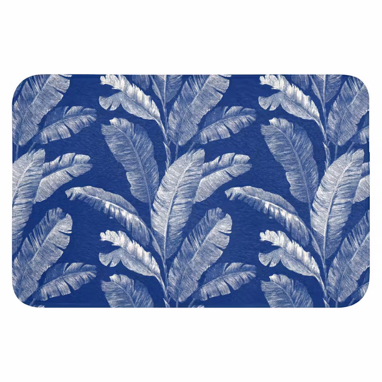 WC Mat - Blad - Palm - Blauw — 1