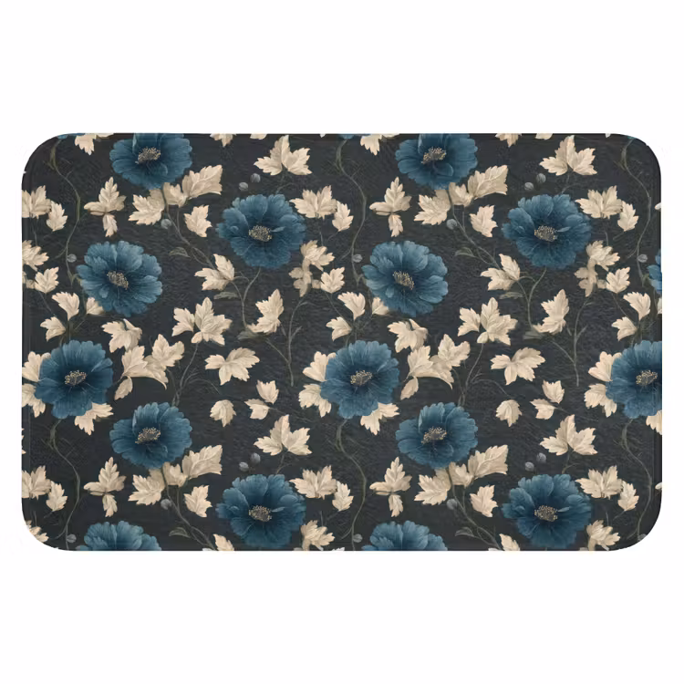 WC Mat - Botanisch - Bloemen - Blauw — 1