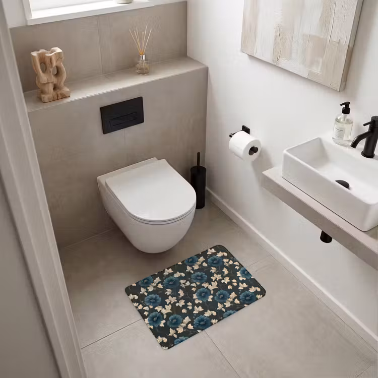 WC Mat - Botanisch - Bloemen - Blauw — 6