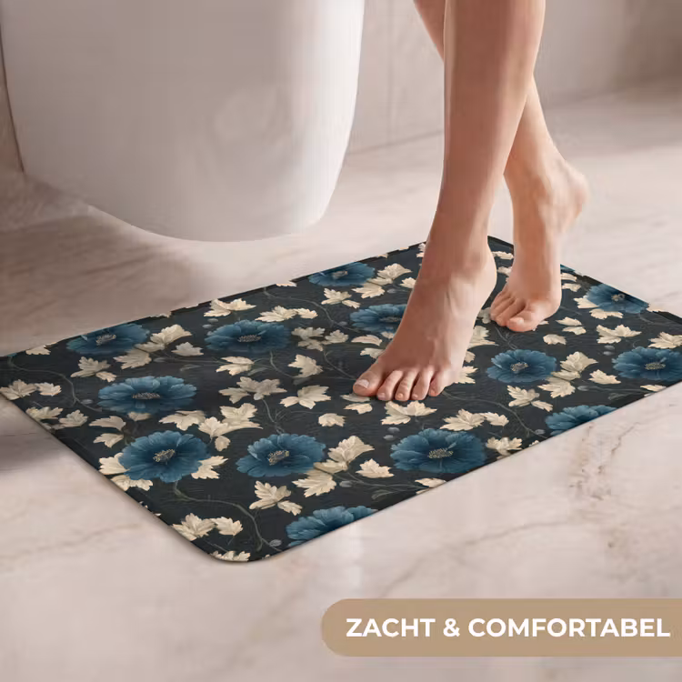 WC Mat - Botanisch - Bloemen - Blauw — 7
