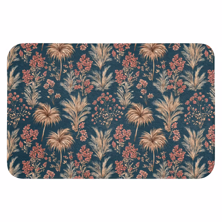 WC Mat - Botanisch - Patroon - Blauw — 1