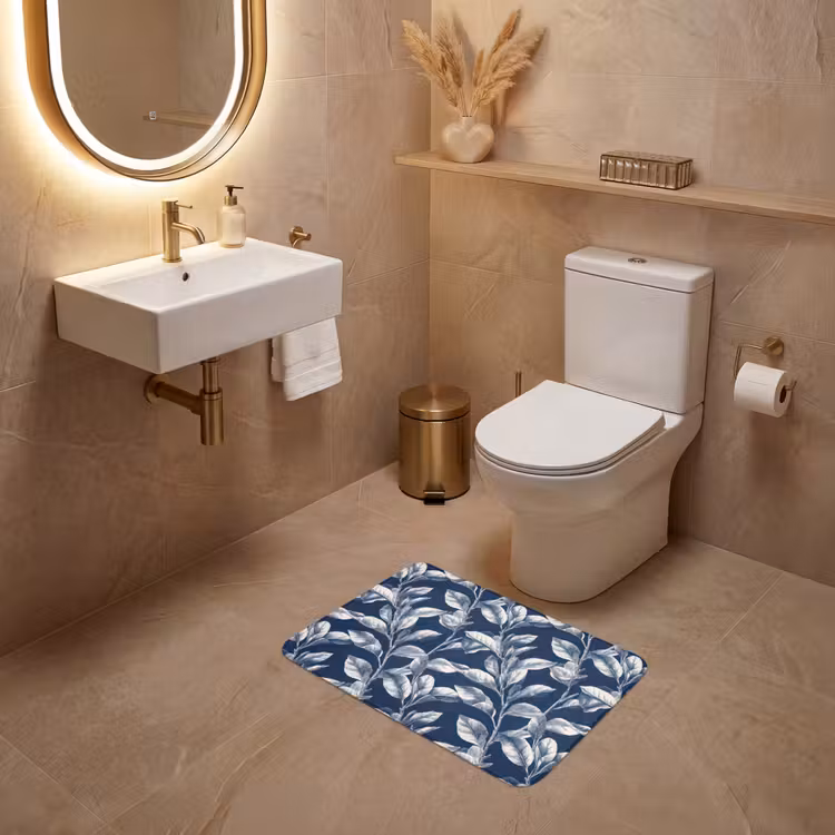 WC Mat - Botanisch - Patroon - Blauw — 4