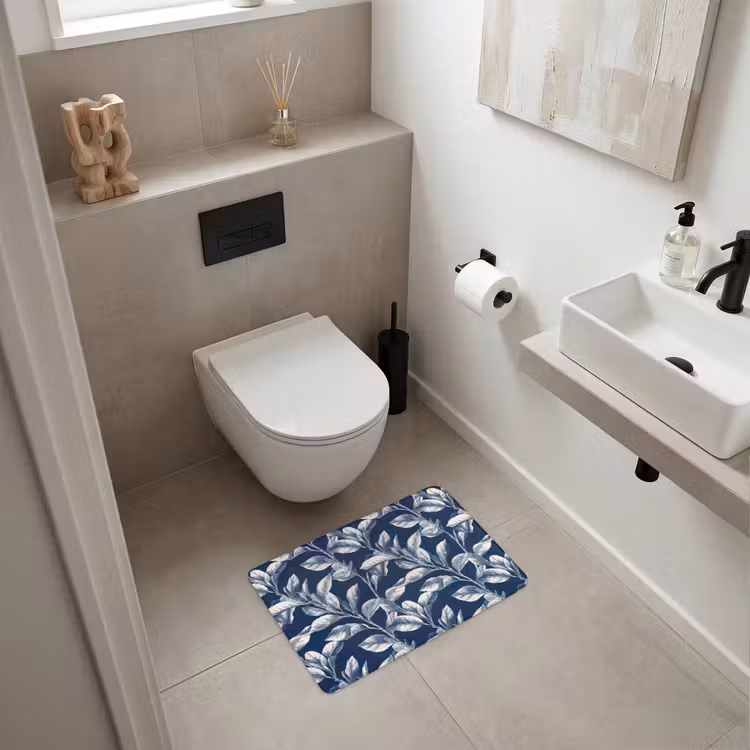 WC Mat - Botanisch - Patroon - Blauw — 6