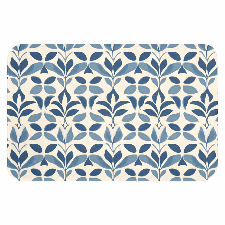 WC Mat - Flora - Modern - Blauw — 1