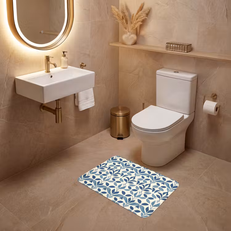 WC Mat - Flora - Modern - Blauw — 4