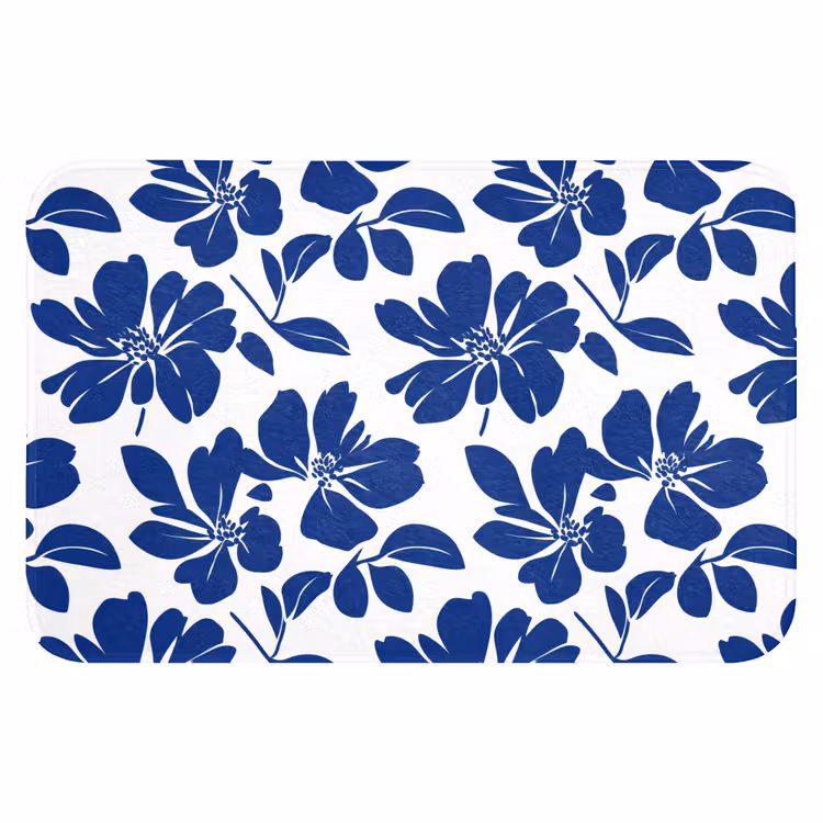 WC Mat - Floraal - Modern - Blauw — 1