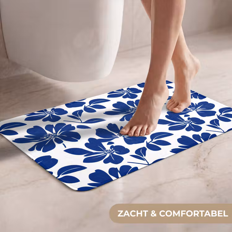 WC Mat - Floraal - Modern - Blauw — 7